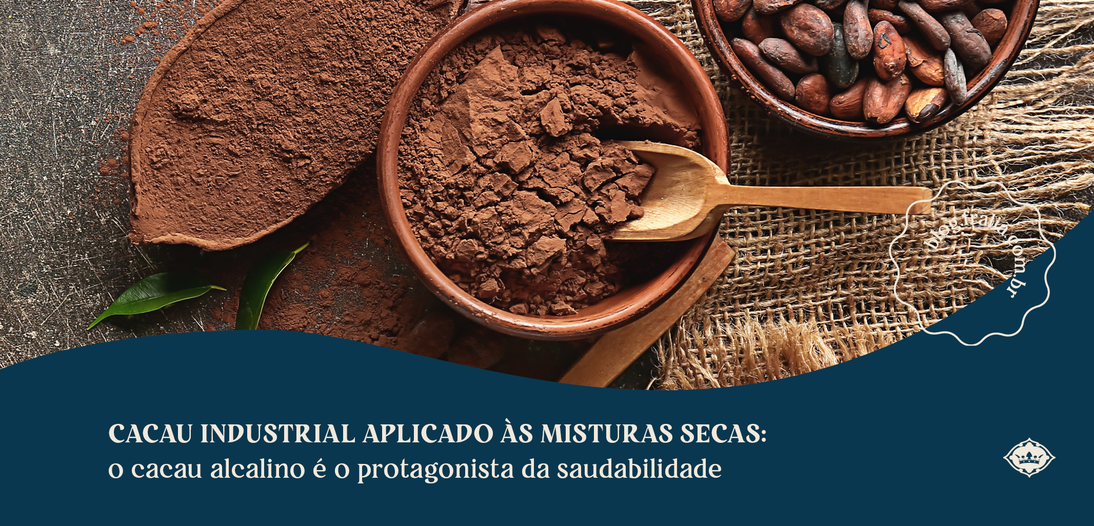 Cacau alcalino aplicado para a indústria de misturas secas